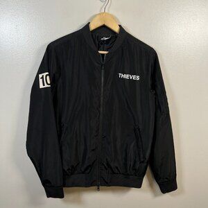 100 Thieves Numbers Collection Bomber Jacket Black Size Small Limited Edition